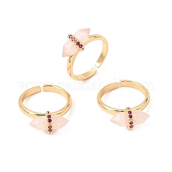 Bagues ouvertes en laiton avec micro pavé de zircones cubiques pour femmes&nbsp;GG-CBA0B5A-03G-04