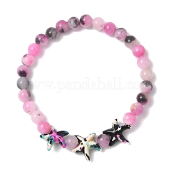 Браслеты из натуральных окрашенных персидских нефритов и окрашенных синтетических бирюзовых бусин для женщин&nbsp;BJEW-JB12002