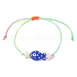 Браслеты из бисера ручной работы в технике лэмпворк для женщин BJEW-JB12511