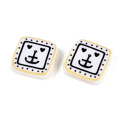 Печатные непрозрачные бусины из смолы&nbsp;RESI-N043-10B