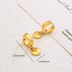 Элегантные серьги-кольца из нержавеющей стали в форме сердца IX4549