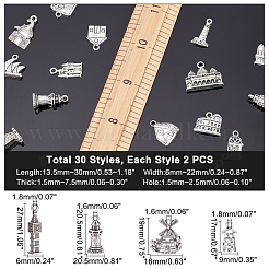 60шт. Набор из 30 подвесок из цинкового сплава&nbsp;PALLOY-PH0002-06