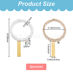 Железные браслеты со стразами из нескольких нитей BJEW-DR00007