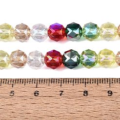 Chapelets de perles en verre transparent électrolytique&nbsp;EGLA-Q135-8MM-C08