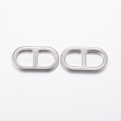 変色しにくい304ステンレススチールリンクコネクター  オーバル  ステンレス鋼色  22.5x12x2mm  穴：8x8mm&nbsp;STAS-L200-15P