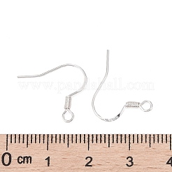スターリングシルバーのフラットコイルイヤーワイヤー 925 本  ピアスフック  21ゲージ  銀  16~18x14mm  穴：2mm  ピン：0.5~0.7mm&nbsp;X-STER-S002-53