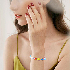 63шт 9 цвета гальванические стеклянные бусины&nbsp;EGLA-DC0001-19