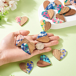 16 шт. подвески из 8-х цветов из смолы и ореха FIND-TA0006-42