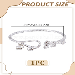 1шт. браслеты-манжеты из цветочного сплава для женщин&nbsp;BJEW-LP0003-43