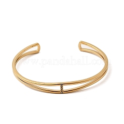 Bracelet jonc double couche en acier inoxydable 304 serti de micro-pavés de zircone cubique pour femme&nbsp;BJEW-K303-01G