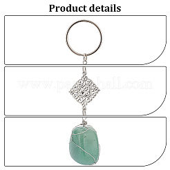 Подвеска из медной проволоки в виде самородков с драгоценными камнями&nbsp;HJEW-AB00384