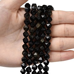Natürliche goldenen Glanz Obsidian Perlen Stränge&nbsp;G-Z119-A10-02