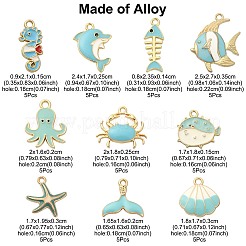 50шт 10 стиля подвески из сплава с эмалью&nbsp;ENAM-CJ0005-38