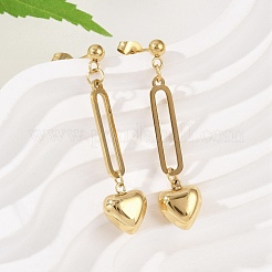 Серьги-гвоздики в форме сердца из нержавеющей стали 304 EJEW-V004-01G