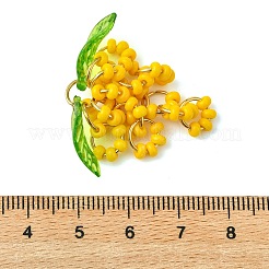 Anhänger aus Glasperlen und Biegeringen aus Edelstahl 304&nbsp;PALLOY-MZ01343-02
