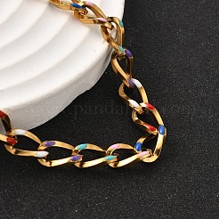 Латунные эмалевые браслеты-цепочки BJEW-S170-01G