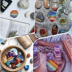 2 шт. 2 стиля чакра натуральные драгоценные камни фигурки AJEW-AR0001-89