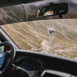 4 комплект 2-цветная термопечать пустые круглые подвесные украшения для автомобиля AJEW-FH0003-46