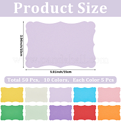 50 шт. 10-цветные заготовки для поздравительных открыток из самодельной бумаги&nbsp;AJEW-CP0010-26A