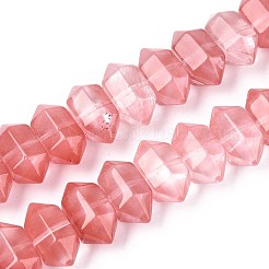 Вишневого кварца стеклянные бусы пряди G-T142-60