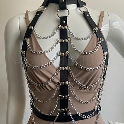 Искусственная кожа сплав многослойная цепь кисточка нагрудные цепи FS-WG5C4BA-02