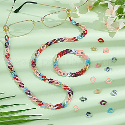 420шт 7 цвета акриловое связующее кольцо&nbsp;OACR-PH0001-92