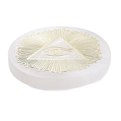 Sottobicchieri piatti rotondi in selenite naturale&nbsp;DJEW-C015-02E