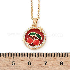 Латунный микропаве кубический цирконий кулон ожерелья для женщин NJEW-C076-01B-G