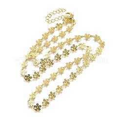 Латунь цветок звено цепи ожерелья&nbsp;NJEW-M108-25G