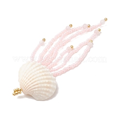 Большие подвески в виде медуз из натурального розового кварца и синтетической бирюзы&nbsp;PALLOY-MZ00870-02