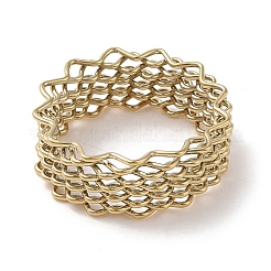 Ионное покрытие (ip) 304 нержавеющая сталь волнистые кольца для женщин RJEW-G315-07E-G