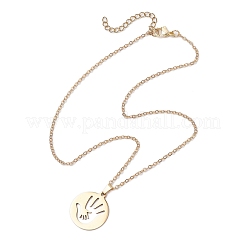 Ожерелье с подвеской из нержавеющей стали 304 ко дню матери NJEW-TA00194-04