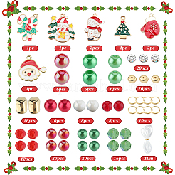 Weihnachtsmotiv DIY-Armband-Sets aus Glas- und Kunststoffperlen&nbsp;DIY-SC0028-18