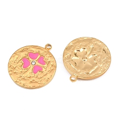 Ciondoli in acciaio inossidabile 304 smaltati e con strass di cristallo&nbsp;STAS-G398-28G-04
