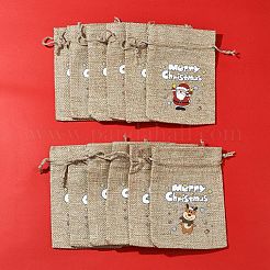 12 шт. 12 стиля рождественских принтованных мешков для упаковки мешков с завязками ABAG-FS0001-03A