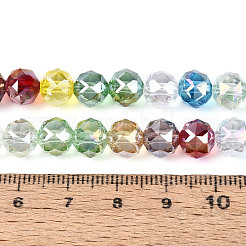 Нити из прозрачных круглых бусин с цветным покрытием ab&nbsp;EGLA-T029-8mm-12T-01