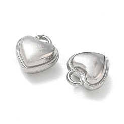 304ステンレススチールチャーム  ハートチャーム  ステンレス鋼色  12.5x11x7mm  穴：2.5x3mm&nbsp;SA-CBAE5AC-25P
