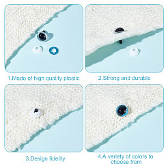 80 комплект 8-х цветных пластиковых безопасных глаз для поделок DIY-GO0002-08A