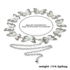 Цепочка на пояс из звеньев бабочки со смолой&nbsp;AJEW-CJC0006-02AS