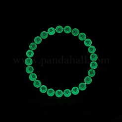 Bracciale elastico con perline acriliche a forma di cuore e ematite sintetica per donna&nbsp;BJEW-JB08159