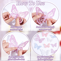 8 Sätze 8 Arten Papier Hohl Schmetterling Wandaufkleber Dekorationen&nbsp;DIY-DR0001-70