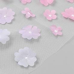 Полиэстеровая сетчатая ткань с вышитыми цветами&nbsp;DIY-WH20002-207B