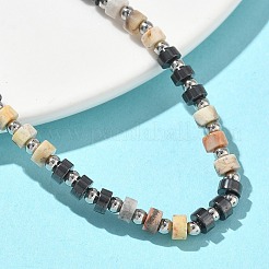 Браслеты из натуральных бусин из агата и немагнитного синтетического гематита для женщин BJEW-Z148-04P-02