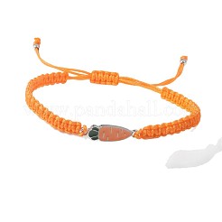 Braccialetti pasquali regolabili in lega smaltata con cordino intrecciato in poliestere&nbsp;WGB2890-03