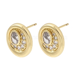 Boucles d'oreilles en laiton avec zircone cubique de micro pave&nbsp;EJEW-G471-13G-01
