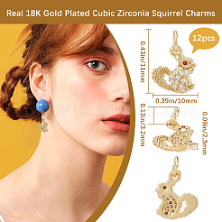 12шт латунные подвески из кубического циркония с микро-паве&nbsp;ZIRC-BBC0002-77