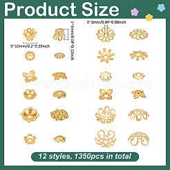 1350 шт. 12 стиля колпачков из сплава и железа FIND-PH0027-24