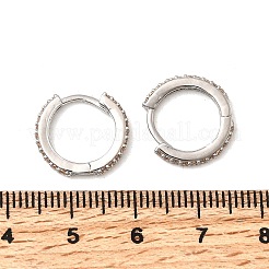 Латунные микро проложить серьги обруча кубического циркония EJEW-P322-01P