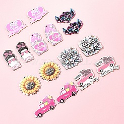 16 шт. 8 стиля деревянных подвесок ко Дню матери WOOD-FS0001-38