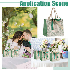 Geschenktaschen aus Papier mit Blumendruck&nbsp;ABAG-WH0044-82B